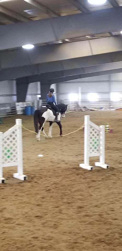 Keep Stables working equitation rider Audrey and her horse Apollo at a clinic in April 2019.